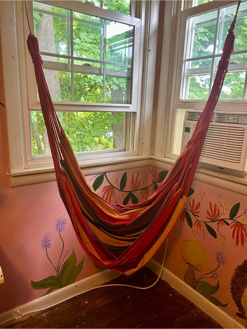 Cotton Hammock Swing Chair - Multi-Colored Stripes